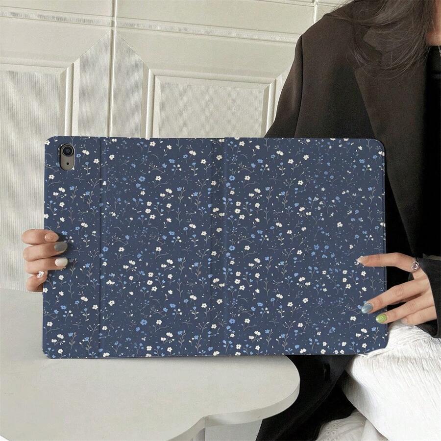 1个海军蓝小碎花平板电脑保护套,书本式翻盖保护套 - 多角度支架保护套,带笔槽,兼容iPad Air 13(M3 2025)/ Air 11(M3 2025)/ 11(A16 2025)/Galaxy Tab S10+/S9/A9,兼容Oppo Pad,兼容华为MatePad,兼容vivo Pad,兼容荣耀Pad,兼容联想小新Pad - 彩色 - 查看 1
