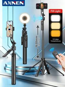 AXNEN Gậy selfie 3 trong 1 bằng hợp kim nhôm tích hợp Bluetooth, chân đế ba chân tự động nhận diện khuôn mặt dành cho điện thoại thông minh, chân đế xoay 360° với điều khiển từ xa không dây và giá đỡ điện thoại, tương thích với iPhone 16/15/14/13/12 Pro và điện thoại Android, màu đen. - Nhiều màu - Xem 3