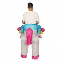 Inflatable Unicorn Costume For Adults, Colorful Inflatable Horse Shaped Outfit With Heart Design, Suitable For Holiday Parties, Cosplay Performances And Carnivals,Party - Multicolor - View 6
