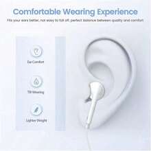 1pc Wired Earphones With High-Fidelity Sound, 3.5mm Jack, Built-In Remote Control For Music, Phone Calls And Volume, In-Ear Wired Earbuds For Car Use - View 5