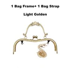 1Set Embossed Purse Frame + 100cm Crossbody Strap, Metal Kiss Lock,DIY Handbag Hardware Kit For Bag Making - Multicolor - View 14