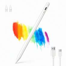 Smart Digital Pen Compatible With Android And IOS, High Precision Fine Tip, Rechargeable For Tablets And Cell Phones, Writing, Drawing, And Design. Includes 2 Free Tips. - White - View 3
