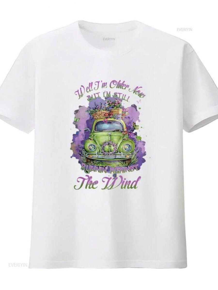 playeras de mujer 2026 Mens Well I m Older Now But Still Running Against The Wind Women T Shirt Black vintage Washed designer clothes homme Breathable - Blanco - Ver 1
