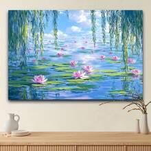 1pc Style Polyester Tapestry, Abstract Lotus Pattern Wall Decor Art, Minimalist Home Decor Suitable For Bedroom And Living Room - 14 - View 3