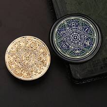 1 Stück Astronomie Serie Wachssiegel Stempel, Muster von Uhr, Kompass usw. für Umschläge, Grußkarten, Lesezeichen, DIY Basteleien, Geschenkdekoration Wachssiegel - Briefmarkenköpfe der astronomischen Serie - Übersicht 21
