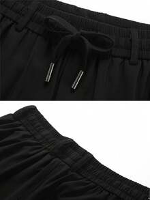Driftmere New Men's Casual Business Straight Leg Pants, Elastic Quick-Dry Ice Silk Pants, Elastic Waistband With Belt Loops - Black - View 5