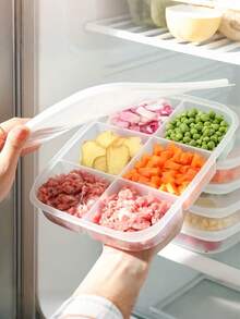 1/3/6pcs Practical 4/6 Compartment Reusable Food Prep Storage Containers, Meal Prep Containers, Multi-Function Snack & Fruit Tray & Portion Control Lunch Box, Suitable For Adults, Ideal For Home, School, Office, Travel, Birthday & New Year Gift - Multicolor - View 4