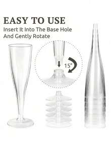 1-20pcs Reusable Clear Champagne Cups, 4.5oz Cocktail Party Cups, Suitable For Parties, Weddings And Large Celebrations, School Supplies, Back To School Season - Multicolor - View 3