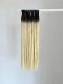 WaveTrip 10pcs Women'S Mini Tape-In Hair Extensions, 24 Inch Straight Hair Kanekalon Synthetic Hair Extensions, Not Fading, Seamless & Invisible For All Hair Types 10Pcs/Pack 35g - Two-Tone - View 4