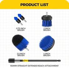 6Pack Drill Brush Power Scrubber Cleaning Brush Extended Long Attachment Set All Purpose Drill Scrub Brushes Kit For Grout, Floor, Tub, Shower, Tile, Bathroom Scrub Brush Blue - Blue - 查看 7