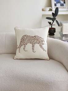 LCUHPCL 1pc And 2pcs Low-Key Luxury 3D Leopard Embroidery Pillowcase, Home Decor Suitable For Living Room, Bedroom, Car And Other Environments - Multicolor - View 5