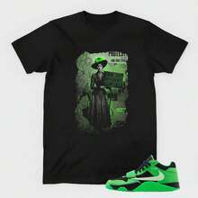 Camiseta a juego con zapatillas  Jumpman Jack Green Spark, estilo urbano protesta. Camiseta de algodón suave de 220 g para hombre y mujer, confeccionada con tejido premium duradero y agradable al tacto, ideal para todo tipo de cuerpo y para uso diario. Camisetas casuales transpirables y ligeras, conjuntos elegantes para otoño, perfectas para el día a día, actividades al aire libre, vies, vacaciones y fiestas temáticas durante todo el año. - Negro - Ver 1