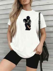 Dam-T-shirts - Svart - Visa 9