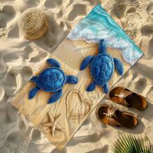 1pc Sea Towel, Super Soft Microfiber Extra Large Beach Blanket, Super Absorbent Bath Towel, Suitable For Travel, Swimming Pool, Diving, Surfing, Yoga, Camping, Available In Multiple Sizes, Beach Accessories For Beach, Pool, Travel, Camping, Yoga - Sea Turtle - View 2