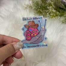 Im Built Different Sticker, Glitter Snail Decal, Funny Relatable Gifts, Weatherproof Vinyl School Supplies - Star Film - View 1
