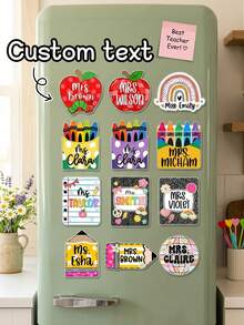 1pc Personalized School Teacher Acrylic Magnet, Custom Teacher Name & Title Magnet, Teacher Appreciation Gift From Student, Back To School Teacher Gift, Classroom Whiteboard Magnet, Preschool/Elementary Teacher Magnet - Multicolor - View 2