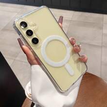透明壓克力手機殼，相容 Galaxy A17 A07 A56 A36 A16 A26 A27 S21 S21Plus S22 S22Plus S23 A06 A05 A15 A25 A35 A55 A54 A14 A57 A37 S26 Ultra S25 FE S25Ultra S24 S23 S22 S21 S20 Plus M54 M14 M34 M15 M35 M55 M56 機型，支援無線充電，防震保護殼，手機配件 - 無色 - 查看 7