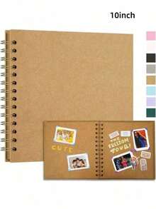7x7 Inch/8x8 Inch/10x10 Inch DIY Scrapbook Album, 40 Pages/20 Sheets, Hard Cover Kraft Paper, Scrapbook Album, Wedding And Anniversary Family Memories - Màu kaki - Xem 11