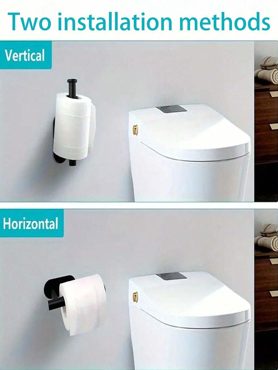 1 pièce Porte-papier toilette autoadhésif en acier inoxydable, boîte de mouchoirs montée au mur, étagère de rangement gain de place pour salle de bain et cuisine, cadeau idéal pour maman, été