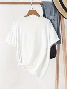 GiftTop Casual Short Sleeve Floral Print, Round Neck And Loose Fit, For Summer And Spring, Women's Clothing. Ideal As A Gift Women's T-Shirt Blouses>ElegantSoft - 白色的 - 查看 5