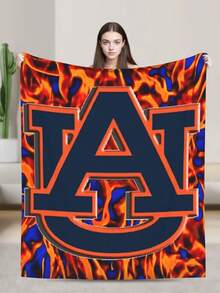 Auburn Merch Tigers Throw Blanket Warm Blankets Breathable Air Conditioner Blanket For Car Classic Outdoor Blankets For Picnic For All Season - 黑色 - 查看 1