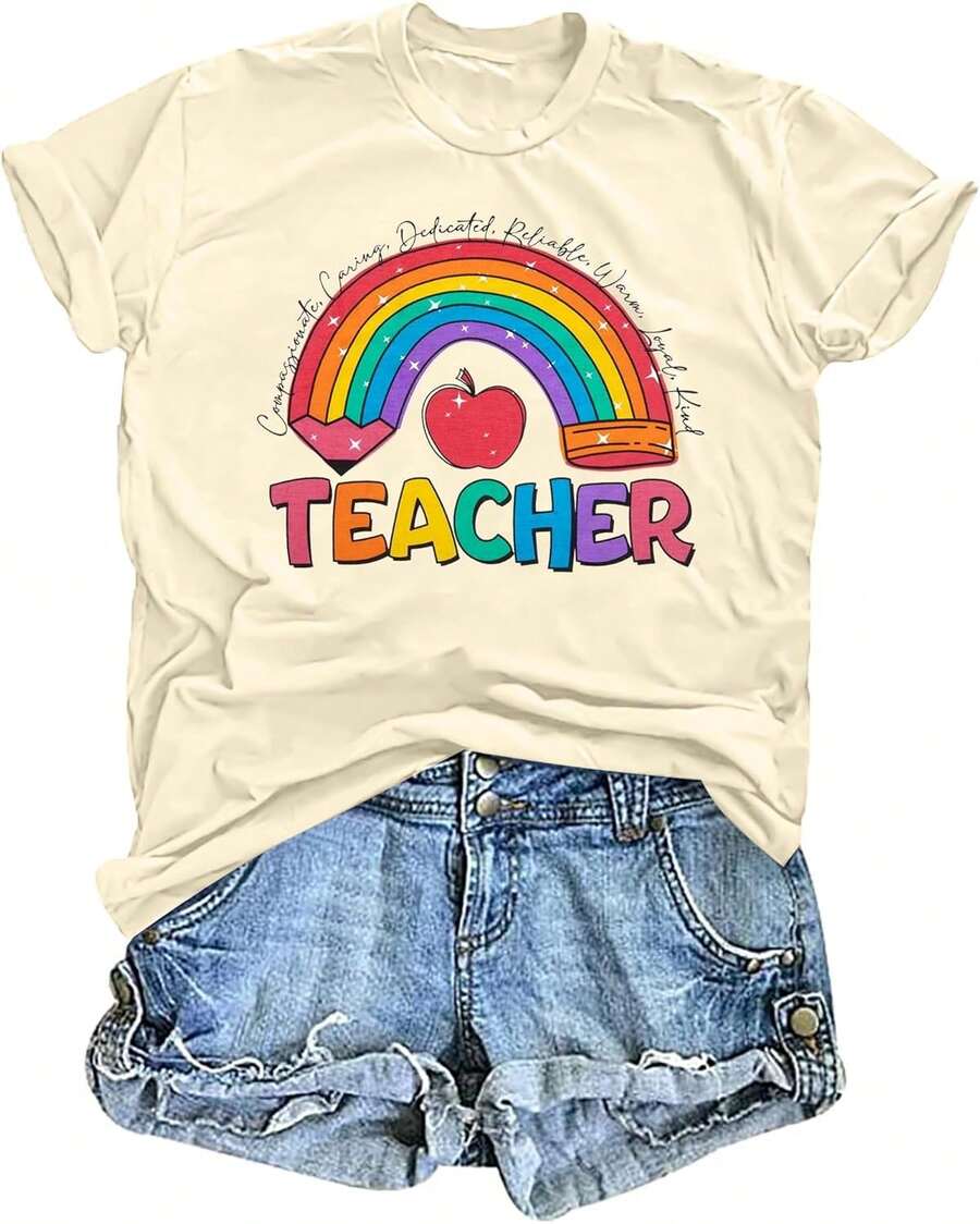 Playera "Bruh We Back First Day of School" para mujer, playera de regalo para maestros para regresar a clases. - Albaricoque - Ver 1