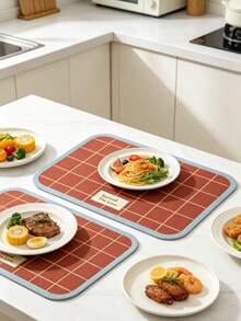 1-Piece Placemat Set - Mid-Century Modern Abstract Geometric Art Table Mats | Polyester Material | Machine Washable | Ideal For Dining Tables, Kitchens, Cafés, And Home Decor | Abstract Geometric Design | Easy-Care Material - Solid Color - View 3