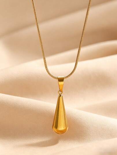 1pc Stainless Steel Teardrop Necklace, Women's Fashion Metal Choker Necklace, Best Gift For Mother's Day, Teacher's Day, Thanksgiving, Graduation
