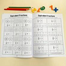 32 páginas Libro de ejercicios de fracciones matemáticas, libro de ejercicios para niños, materiales de aprendizaje de matemáticas, adecuado para el aprendizaje en el hogar y en el aula, ayuda de aprendizaje - Multicolor - Ver 5