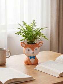 1件套松鼠/鹿/猫造型树脂多肉植物花盆 - 创意卡通可爱迷你花盆，适用于办公桌绿植装饰，送她的礼物 | 家居装饰、房间装饰、波西米亚风装饰、桌面装饰、可爱收藏品、独特礼物、餐桌摆件、乔迁礼物 - 新款 - 查看 4