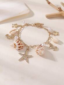 1pc Summer Vacation Ocean Series Necklace With Pendant Charms Of Seashell, Seahorse, Turtle, Starfish, Suitable For Women As Beach, Party, Large Gathering Perfect Gift, Suitable For All Seasons, Casual, Commute, Daily Wear - Multicolor - View 6