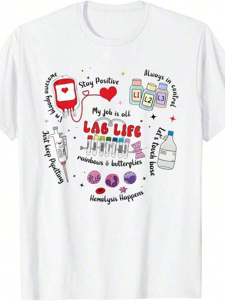 Women's Graphic T-Shirts, Casual Summer, Fun, Dragonfly Print, Short Sleeve, Cute T-Shirts, Urban Vintage Style, Unisex, Loose Fit, Cotton, Short Sleeve And Round Neck. - 白色 6 - 查看 1