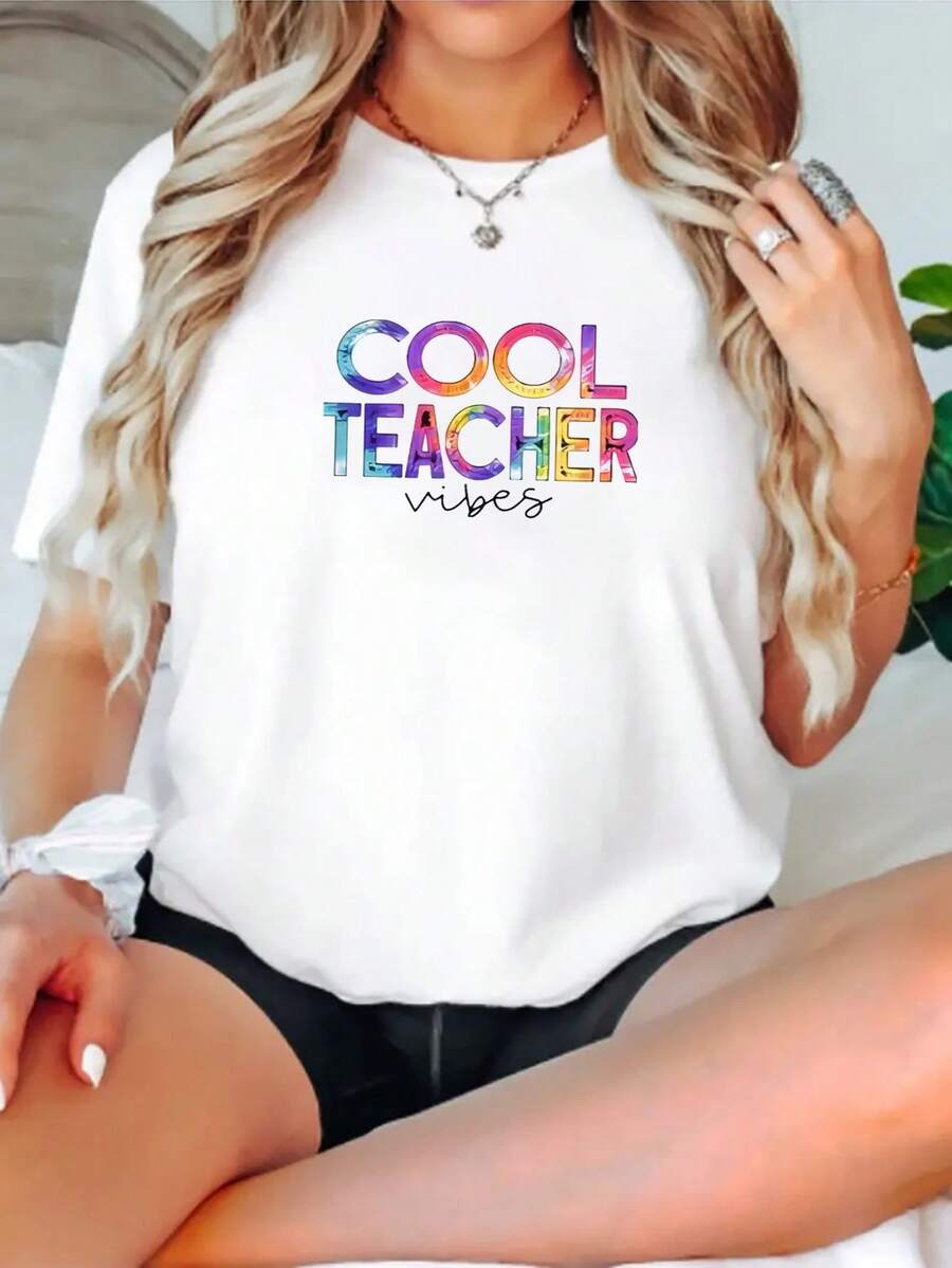 Ladies' Summer White Round Neck Casual T-Shirt New G Local Delivery Ladies' Christmas Clothing Gifts For Women Ladies' Pretty Pattern Top T-Shirt From The Dispatch T-Shirt
