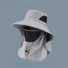 1 pieza Sombrero de cubo unisex con protección UV y máscara facial, transpirable, con estampado de camuflaje para pesca, senderismo y actividades al aire libre, color aleatorio, primavera/verano - Multicolor - Ver 4