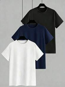 Se vende por separado, no es un conjunto de tres piezas. Camiseta estampada de estilo americano vintage para mujer, suave y cómoda, disponible en varios estilos. Tres diseños para elegir. Hecho de 100% algodón puro, es ideal para hacer ejercicio, uso diario, vacaciones, escuela, oficina y fiestas. - Azul Marino - Ver 7