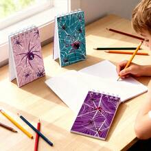 Marvel 12pcs Spider Web Notebook Notebook Pocket Book Spider Party Decoration Message Book Convenient Coil Book Spider Party Gift Birthday Party Decoration Supplies - Multicolor - View 3