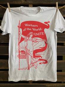 Camiseta con Estampado de Patrón Circular Direccional Estilo Y2k - Blanco - Ver 10
