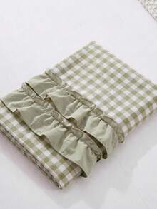 1pc Soft Green Plaid Pattern Long Pillowcase, Made Of Soft And Comfortable Polyester Fabric. Suitable For Bedroom And Living Room, Essential Home Decor For All Seasons, Simple Decoration, Must-Have Home Accessory, Suitable For Spring And Summer Use - Green - View 9