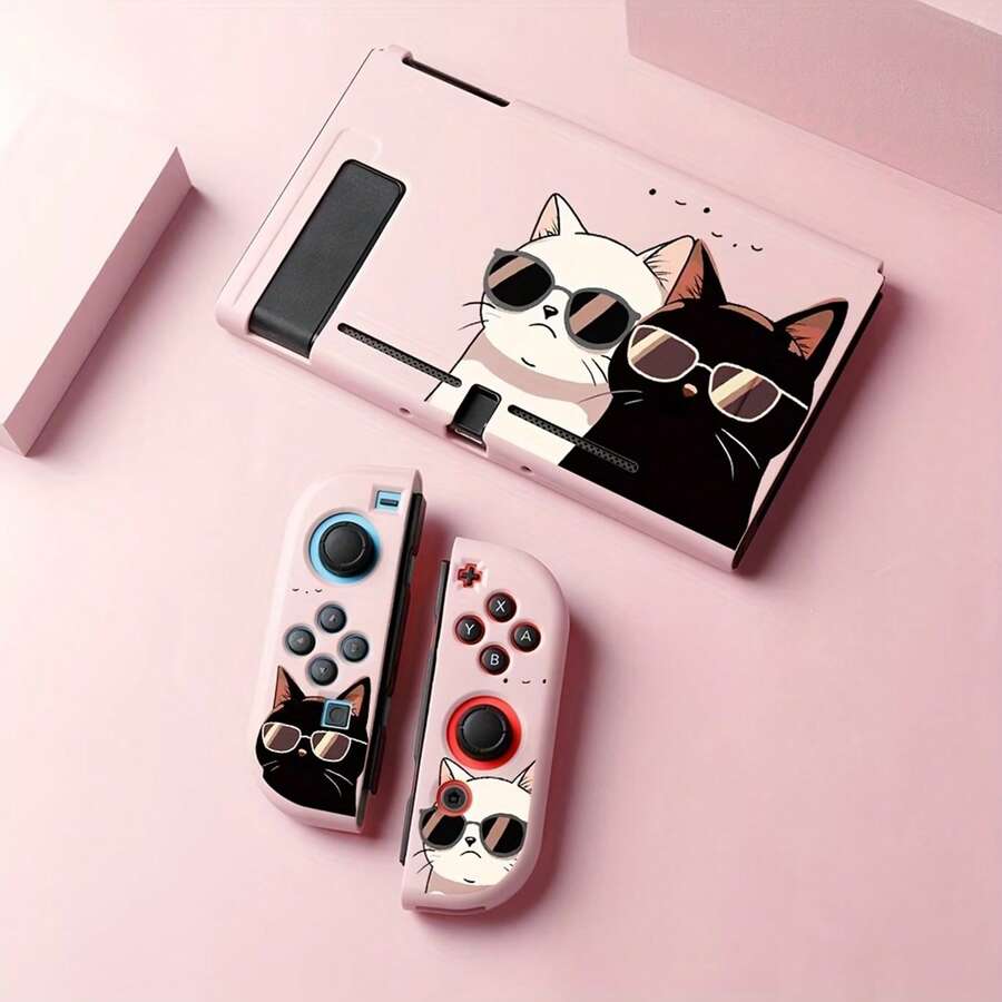 猫咪图案Switch保护套，柔软材质防摔保护壳 - 查看 1