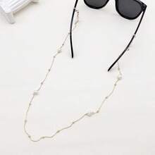 1pc Natural Freshwater Pearl Minimalist Fashion Eyeglasses Chain, Mask Chain, Bracelet, Necklace Pendant Accessory Chain, Essential Summer Item For Beach, Wedding, Travel And Daily Wear, Suitable For All, Also Ideal For Easter, Theme Party, April Fool's Day, Stage Performance, Thanksgiving, Halloween, Christmas, New Year, Best Birthday Gift For Couples Or Friends - Gold - View 9