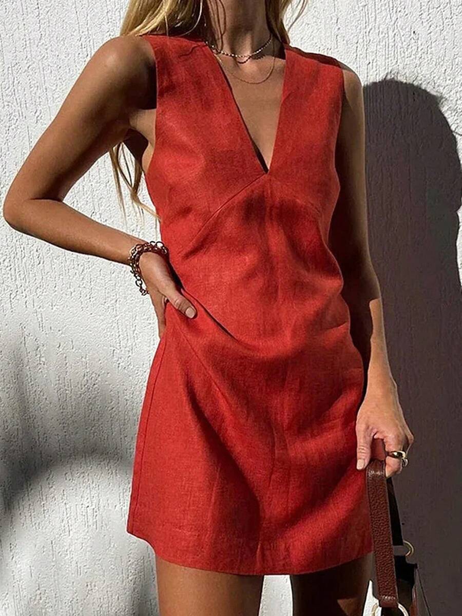 Women Maxi Dresses - Red - View 1