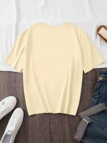 Women's Graphic T-Shirt, Short Sleeve, Round Neck, Basic, Comfortable, Cool, Lightweight, Mexican Print, Virgin Of Guadalupe, Roses, Flag, Vintage Oversized Graphic T-Shirt For Women, Cotton - 貝斯 - 查看 2