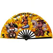 European And American Style Theme Folding Fan, Music Festival RAVE Nightclub Hand Fan, Hot Girl Party Decoration Folding Fan, Personalized Print Large Folding Fan, Outdoor Rave Support Fan, Photo Prop Versatile Portable Folding Fan, Hot Girl Theme Hand Fan, Leopard / Denim Effect Nightclub Rave Fan, Summer Cooling Portable Fan - A - View 19