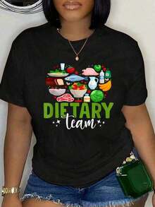 1 Piece Of Summer T-Shirt, 100% Cotton, With Fun Pickleball Print, For Men And Women, Gift, Classic And Comfortable Unisex T-Shirt, Plus Size Summer Clothing, 180g, 100% Cotton. - 黑色 7 - 查看 11