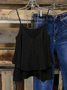 Conjunto de verano de mujer con top estampado y tejido, nueva blusa de verano - Negro - Ver 2
