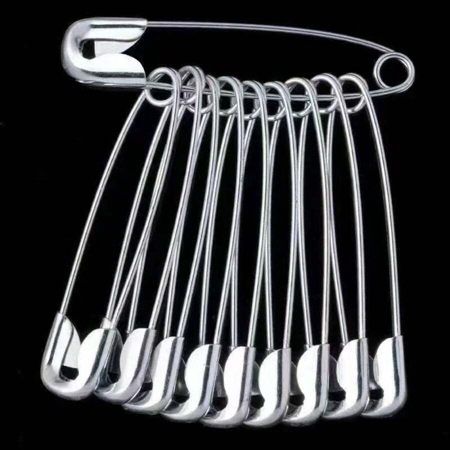 50/12入不鏽鋼安全針胸針 DIY 珠寶針,適用於珠寶製作配件用品 - 銀色 - 查看 1