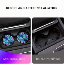 2pcs DIY Diamond Painting Car Cup Coasters, 2.8 Inch Anti-Slip Coasters, Universal Car Interior Decor, Shiny Feminine Style, Multipurpose For Car, Home And Office Desk - View 8