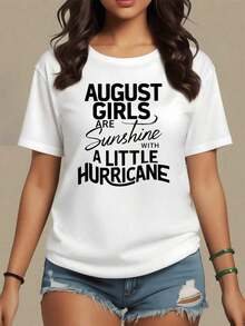 Frase que celebra a las mujeres nacidas en agosto comparándolas con sol radiante y un toque de huracán camiseta de mujer 100% algodón 220g,maija mujer curvy. - Blanco - Ver 1