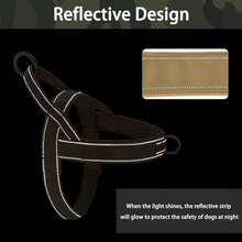 1pc Adjustable Reflective Nylon Soft Lining Tactical Dog Harness Leash, Suitable For Medium & Large Dogs, Durable Non-Pulling, For Outdoor Walking, Hiking & Daily Use - Army Green - View 10