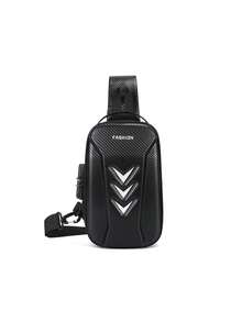 Anti-Theft Password Crossbody Bag For Men, Street Motorcycle Riding Backpack, Fashionable Portable Phone Storage Pouch - A - View 4